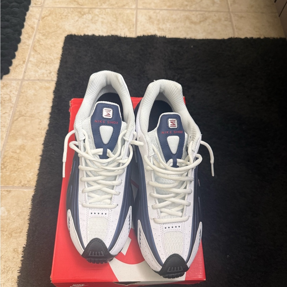 Nike Men's White and Navy Athletic Shoes